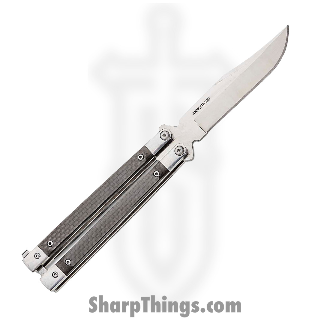 Bear & Son - BCANNCF17S35 - 30th Anniversary Balisong Butterfly Knife - CPM-S35VN - Carbon Fiber - Image 11