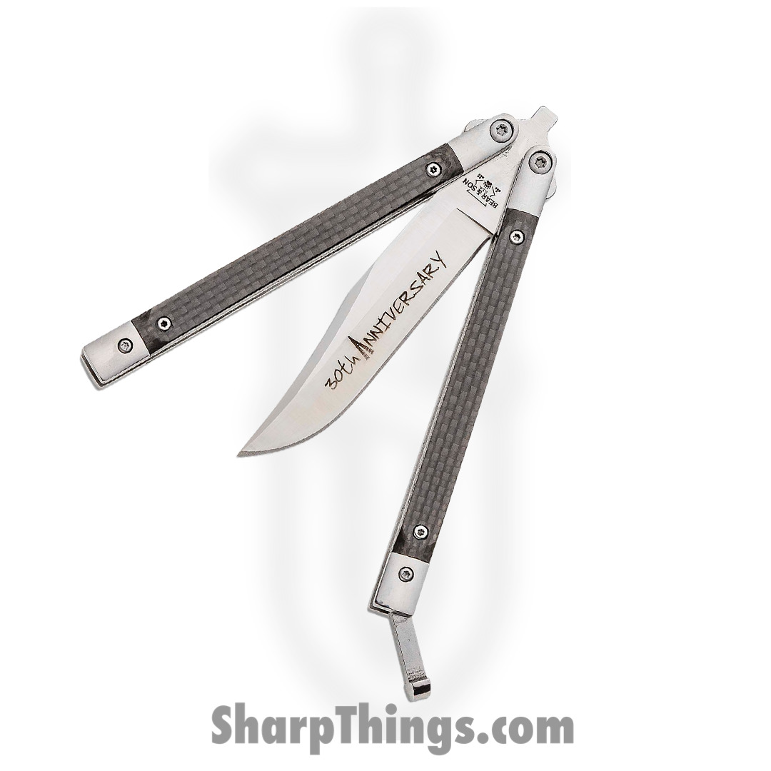 Bear & Son - BCANNCF17S35 - 30th Anniversary Balisong Butterfly Knife - CPM-S35VN - Carbon Fiber - Image 12