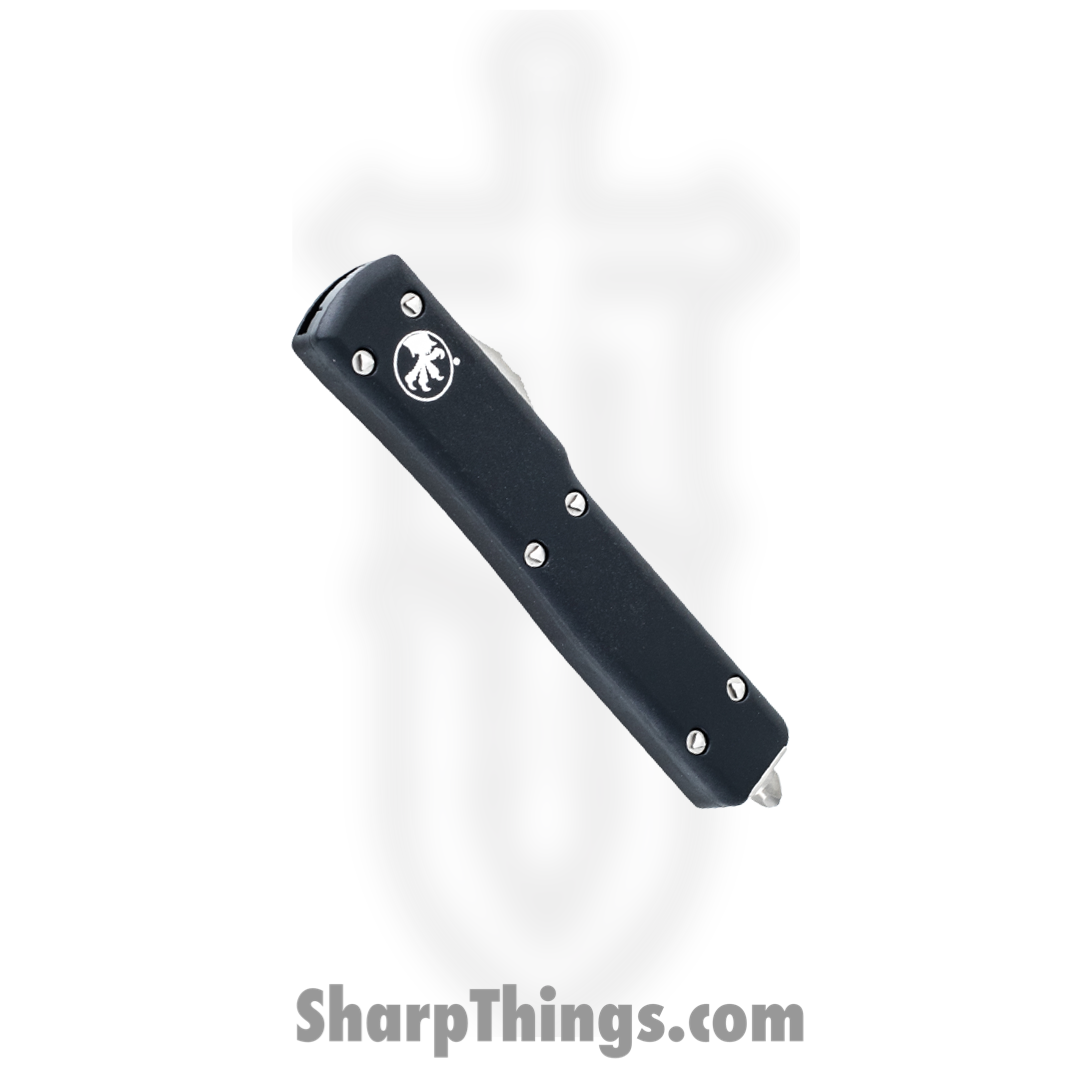 Microtech - 148-11 - UTX-70 - OTF Auto - Elmax, M390, 204P Stonewash Drop Point - 6061-T6 Aluminum - Black - Image 7