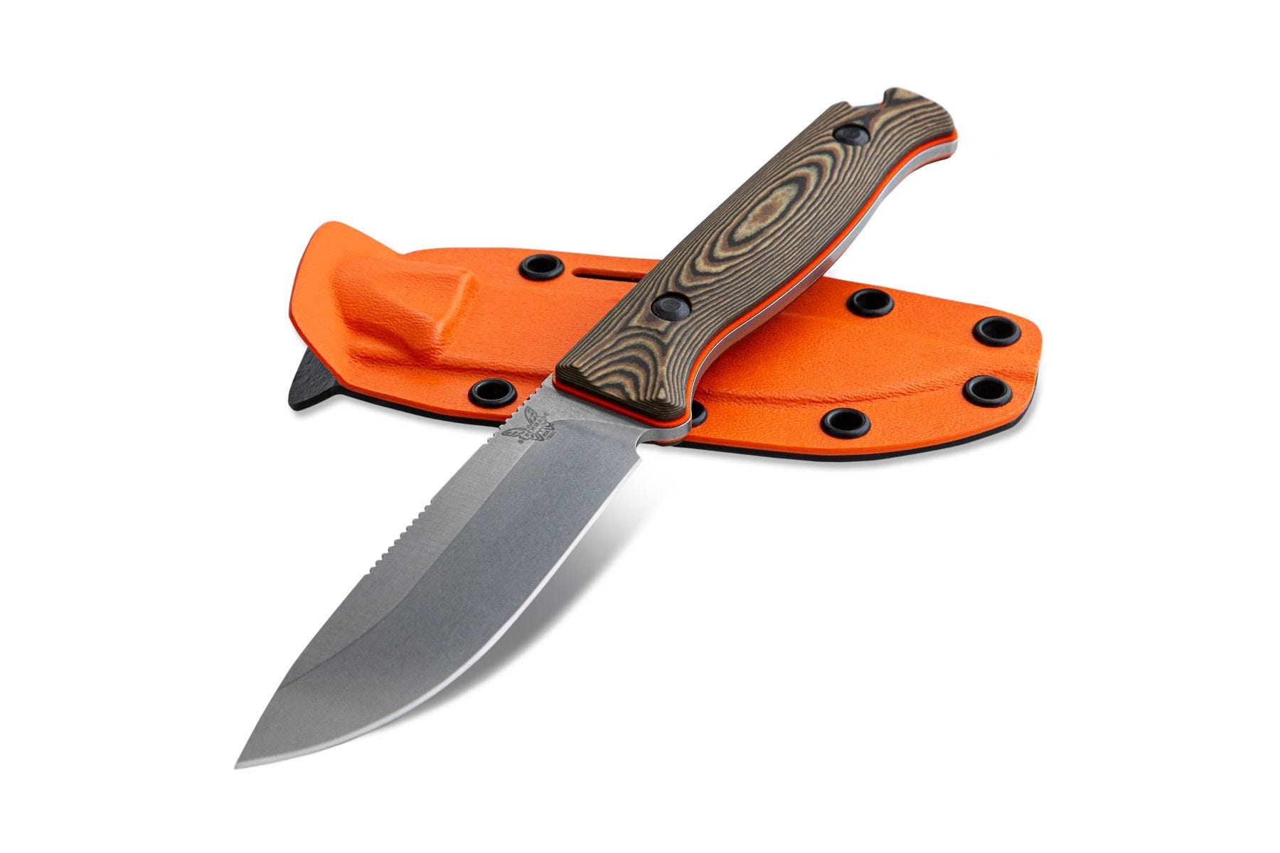Benchmade - 15002-1 - Saddle Mountain Skinner - Fixed Blade Knife - S90V Satin Drop Point - Richlite G10 - Brown Orange - Image 11