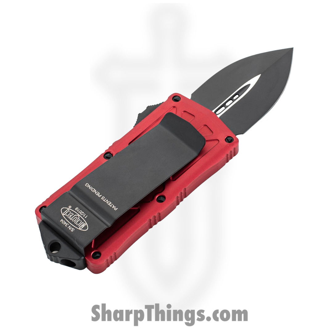 Microtech - 157-1RD - Exocet Money Clip - OTF Auto - Elmax, M390, 204P Coated Dagger - 6061-T6 Aluminum - Red - Image 6