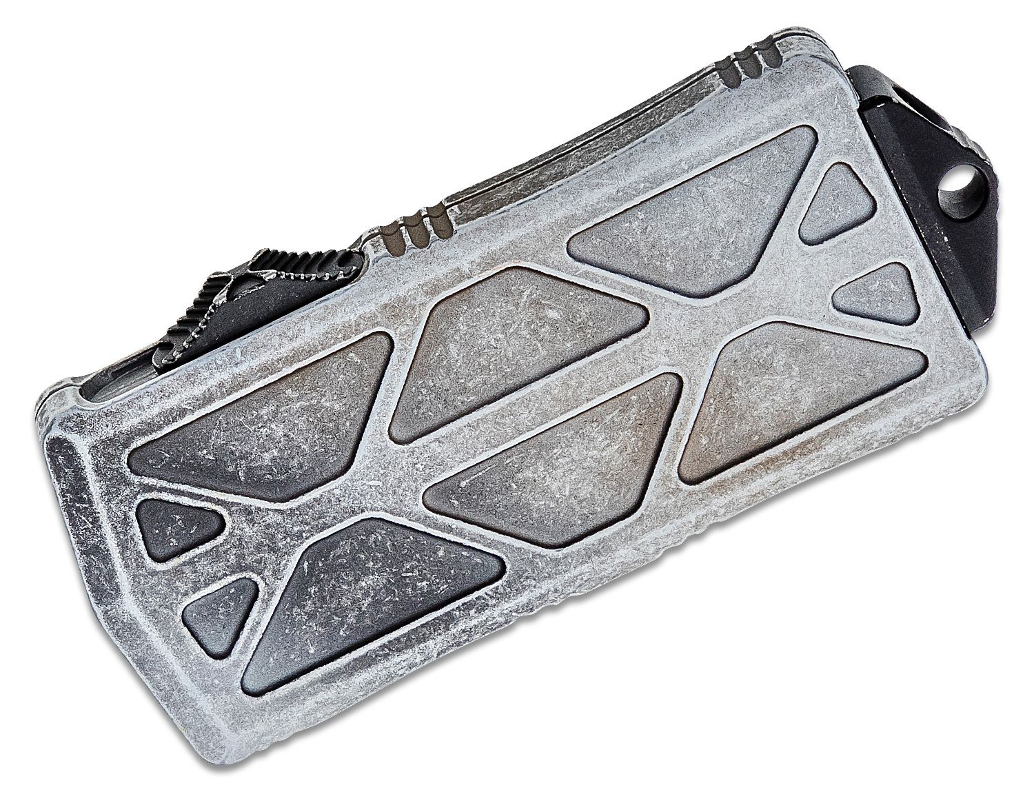 Microtech - 157-1SA - Exocet Money Clip Sandtrooper - OTF Auto - Elmax, M390, 204P Coated Dagger - 6061-T6 Aluminum - White - Image 12