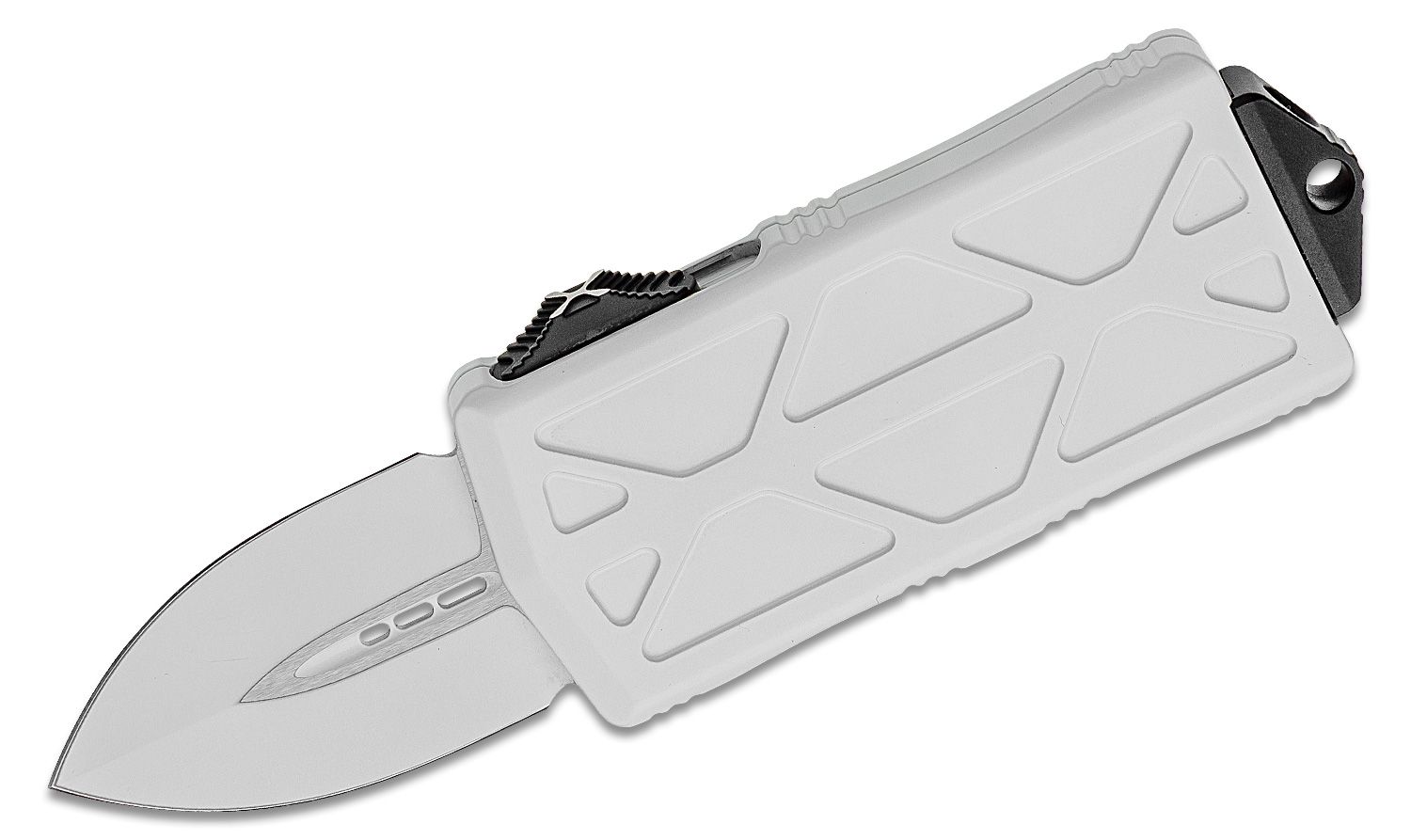 Microtech - 157-1ST - Stormtrooper Exocet Money Clip - OTF Auto - Elmax, M390, 204P Coated Dagger - 6061-T6 Aluminum - White - Image 11