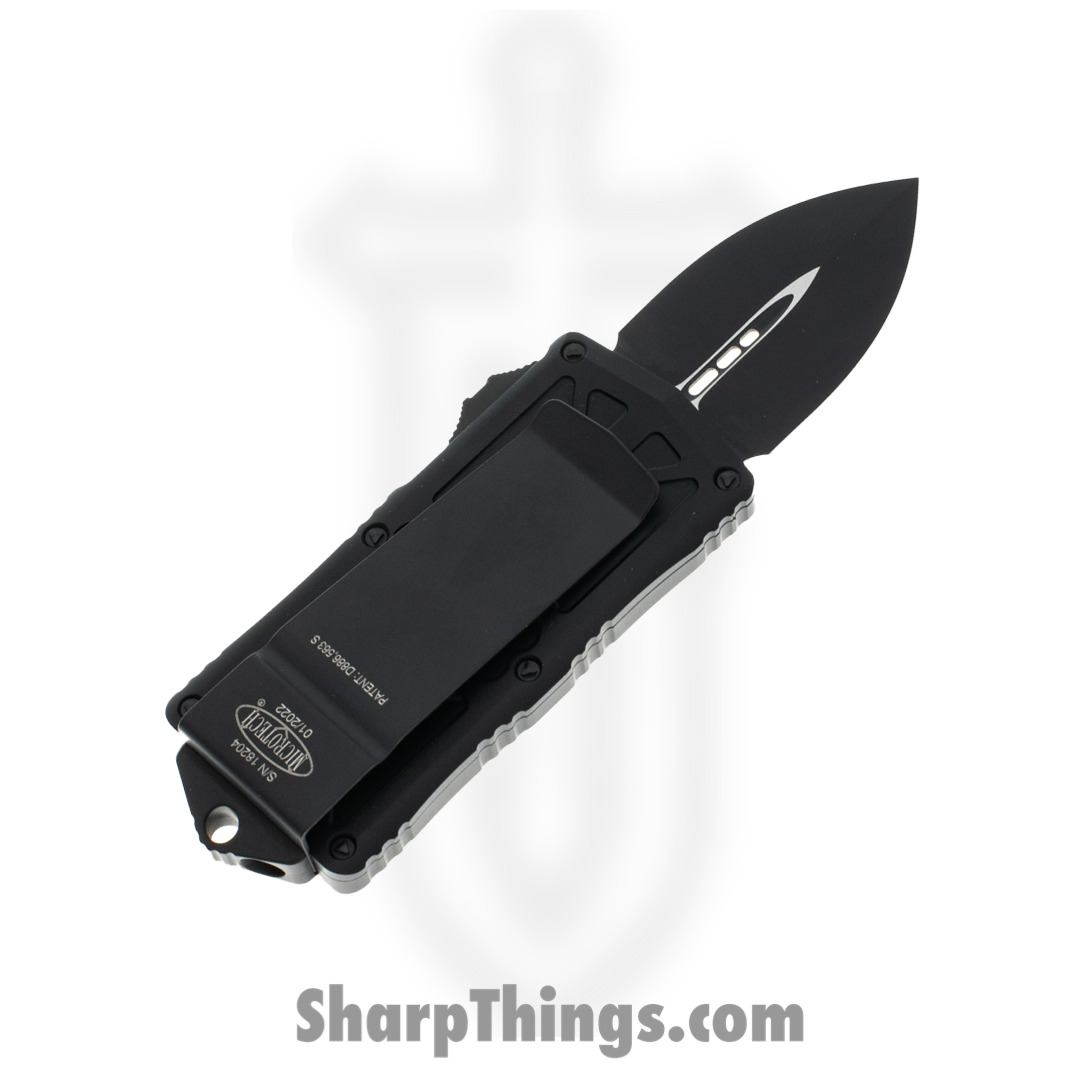 Microtech - 157-1T - Exocet Tactical Money Clip - OTF Auto - Elmax, M390, 204P Coated Dagger - 6061-T6 Aluminum - Black - Image 9