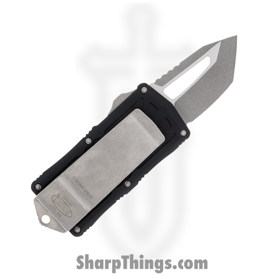 Microtech - 158-10AP - Exocet Money Clip - OTF Auto - M390 Apocalyptic Modified Tanto - 6061-T6 Aluminum - Black - Image 10