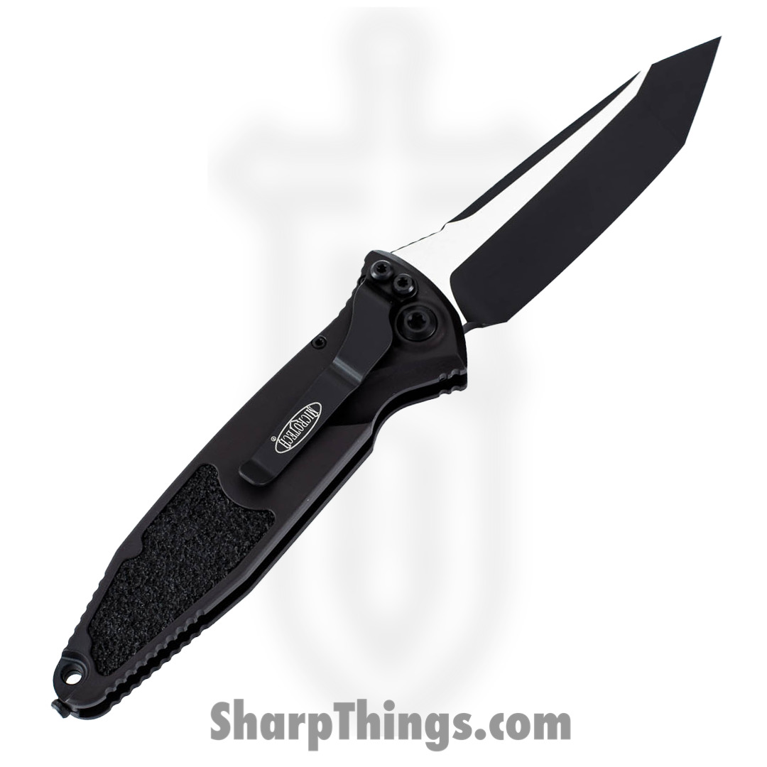 Microtech - 161A-1T - Socom Elite - Automatic Knife - Elmax, M390, 204P Two Tone Tanto - Aluminum/Traction Inlay - Black - Image 6