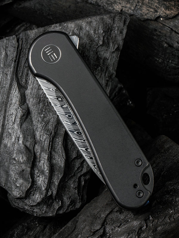 We Knife Co Ltd - WE18062XDS1 - Elementum - Folding Knife - Damasteel Drop Point - Titanium - Black - Image 11