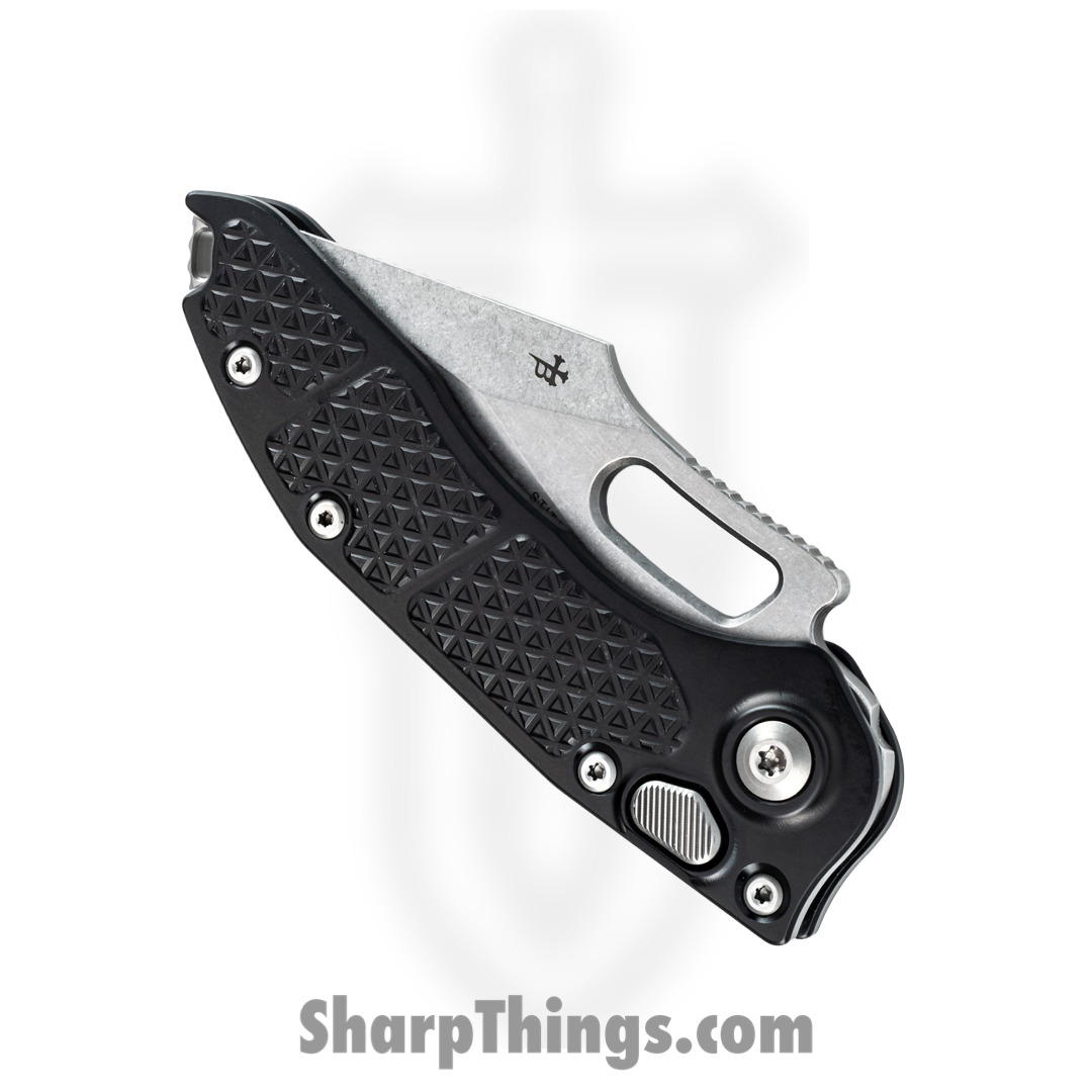 Microtech - 169-10 - Stitch - Automatic Knife - Elmax, M390, 204P Stonewash Spear Point - 6061-T6 Aluminum - Black - Image 7