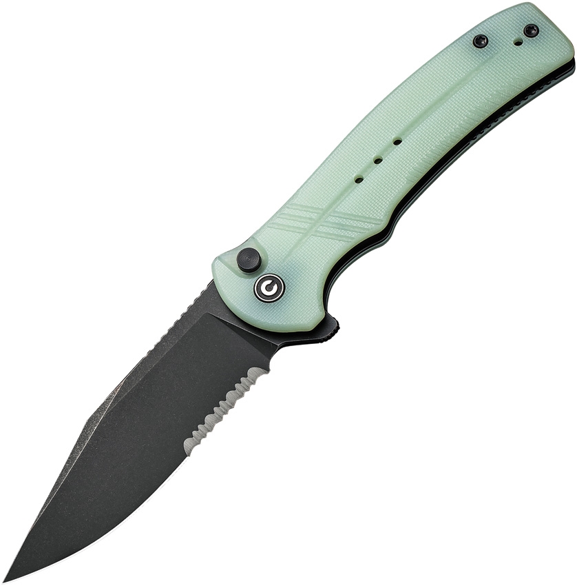 Civivi - CIVC20038E3 - Cogent Combo Blade Flipper Knife - 14C28N G10 - Jade - Image 12