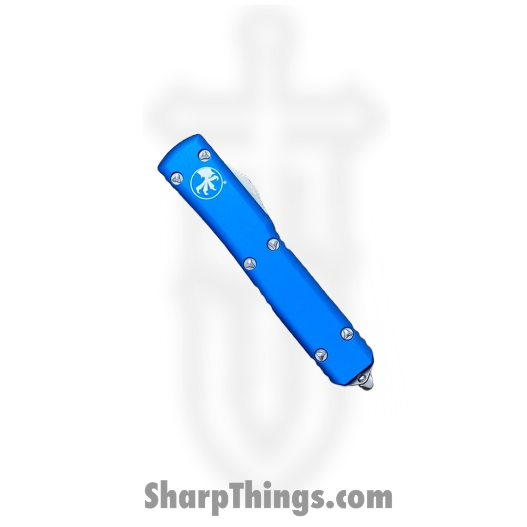 Microtech - 122-4BL - Ultratech - OTF Auto - Elmax, M390, 204P Satin Dagger - 6061-T6 Aluminum - Blue - Image 10