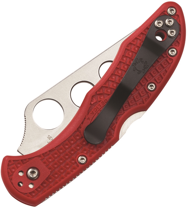 Spyderco - SC11TR - Delica 4 Trainer - Folding Knife - Stainless Satin Clip Point - FRN - Red - Image 4
