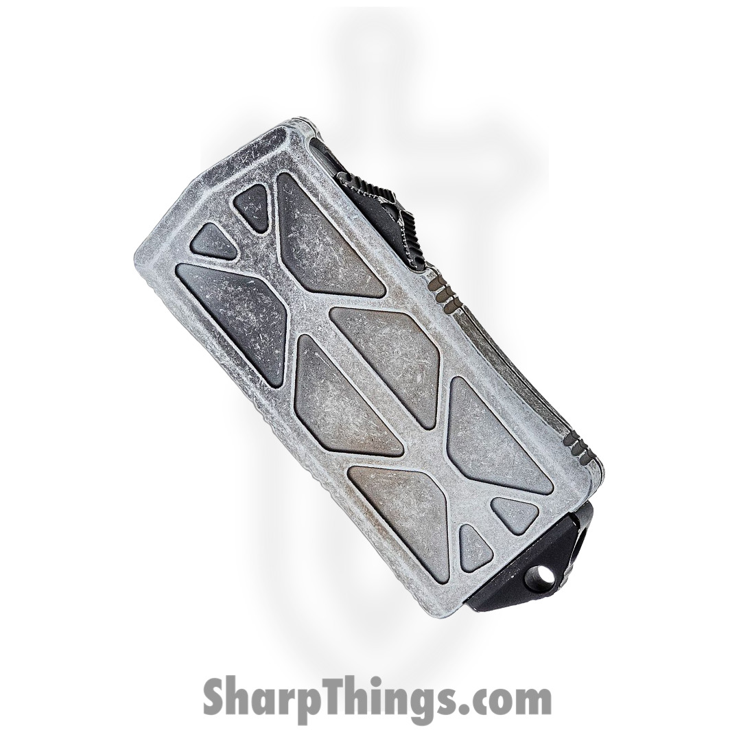 Microtech - 157-1SA - Exocet Money Clip Sandtrooper - OTF Auto - Elmax, M390, 204P Coated Dagger - 6061-T6 Aluminum - White - Image 9