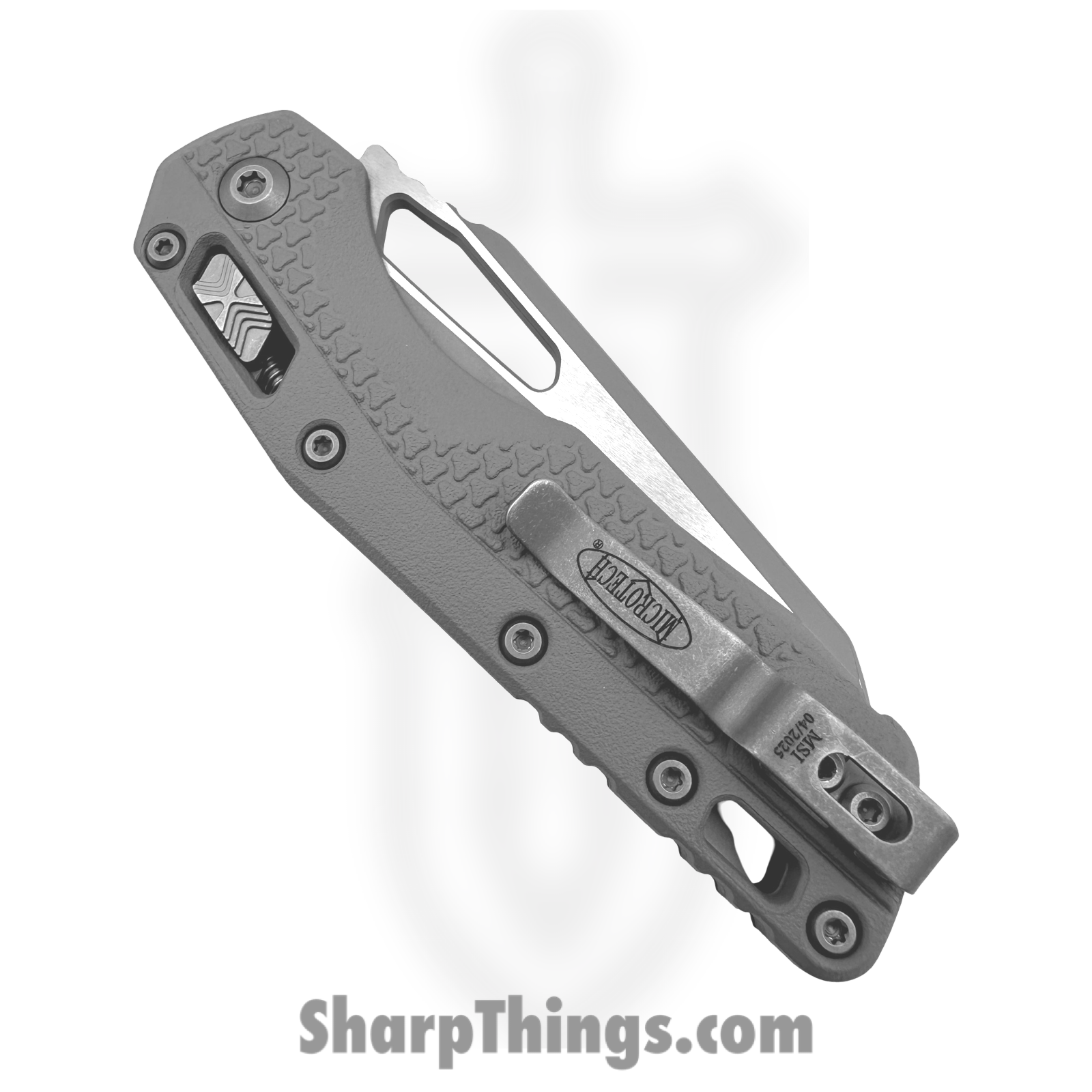 Microtech - 210T-1PMCBG - MSI RAM-LOK S/E - Folding Knife - M390MK Cerakote Modified Sheepsfoot - Injection Molded Polymer - Bull Shark Grey - Image 3