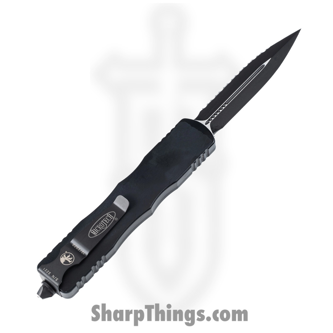 Microtech - 227-3T - Dirac Delta Tactical - OTF Auto - Elmax, M390, 204P Coated Dagger - 6061-T6 Aluminum - Black - Image 6