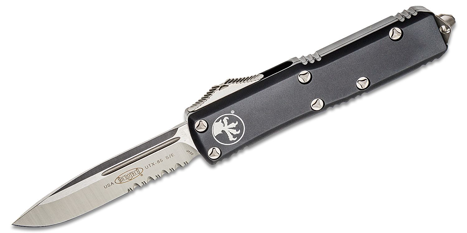 Microtech - 231-5 - UTX-85 - OTF Auto - Elmax, M390, 204P Satin Drop Point - 6061-T6 Aluminum - Black - Image 13