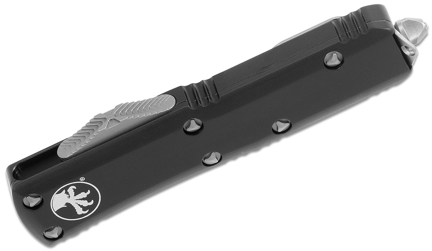 Microtech - 232-10 - UTX-85 - OTF Auto - Auto OTF Double Edge Knife - 6061 T6 Aluminum - Black - Image 5