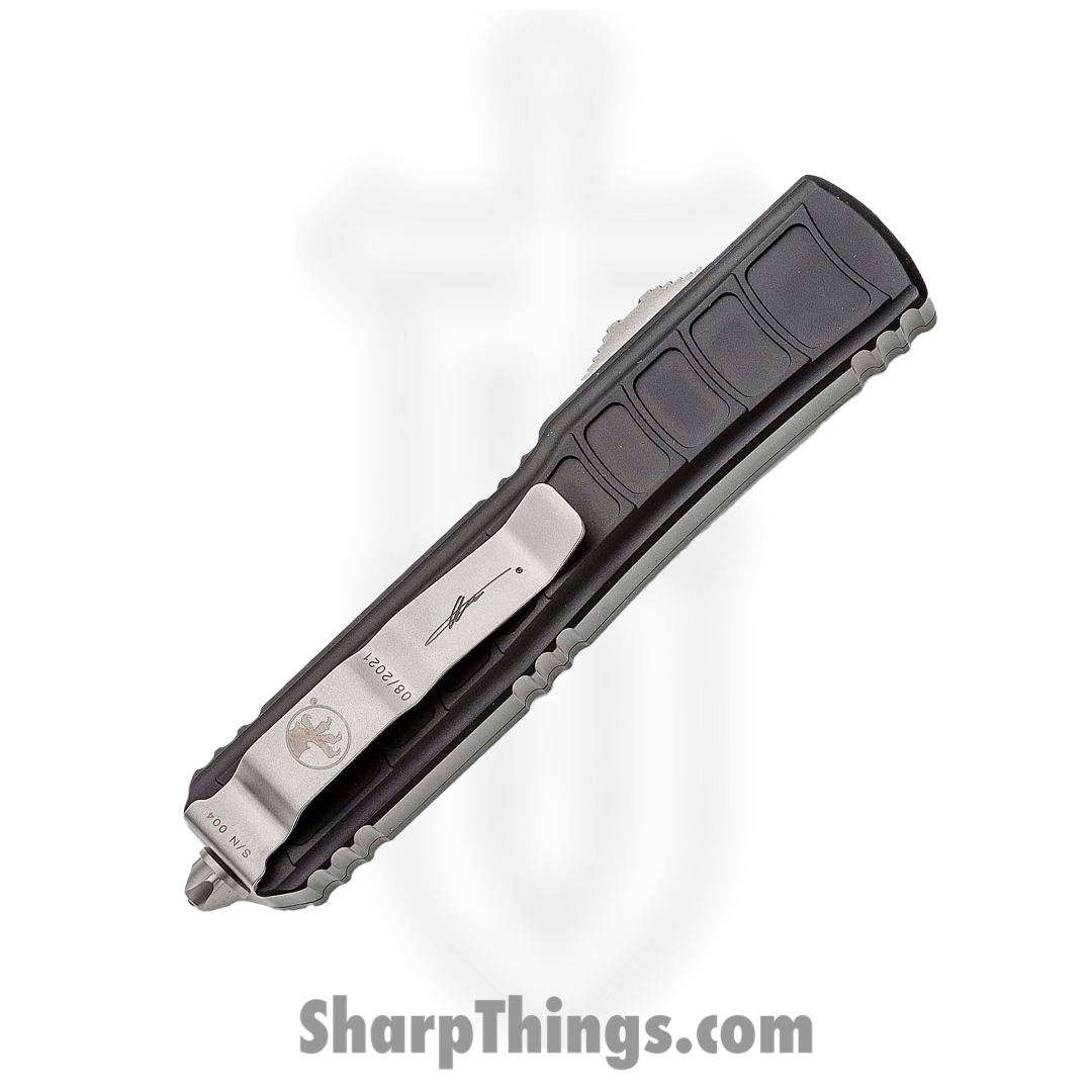 Microtech - 122II-10S - Ultratech II - OTF Auto - Elmax, M390, 204P Stonewash Dagger - 6061-T6 Aluminum - Black - Image 11