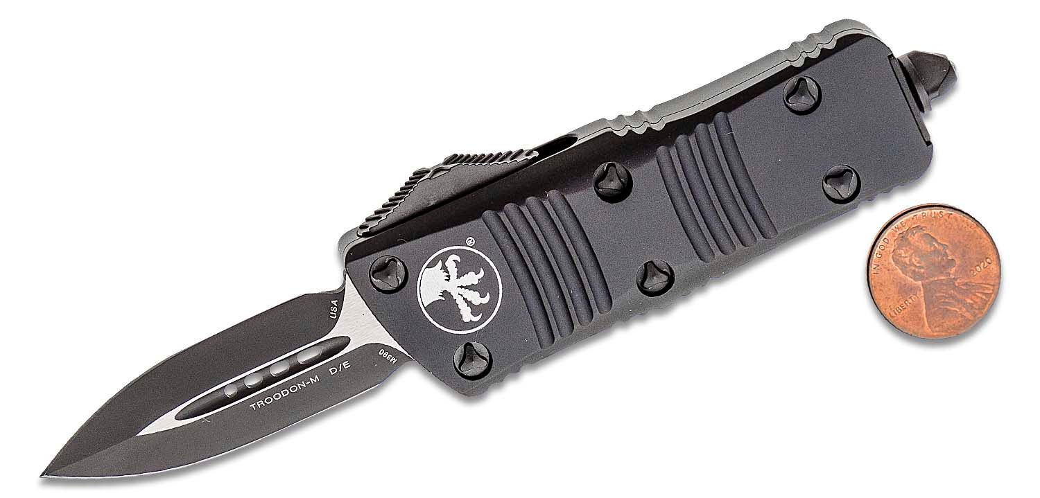Microtech - 238-1T - Troodon Mini Tactical - OTF Auto - CTS-204P Two Tone Dagger - 6061-T6 Aluminum - Black - Image 16