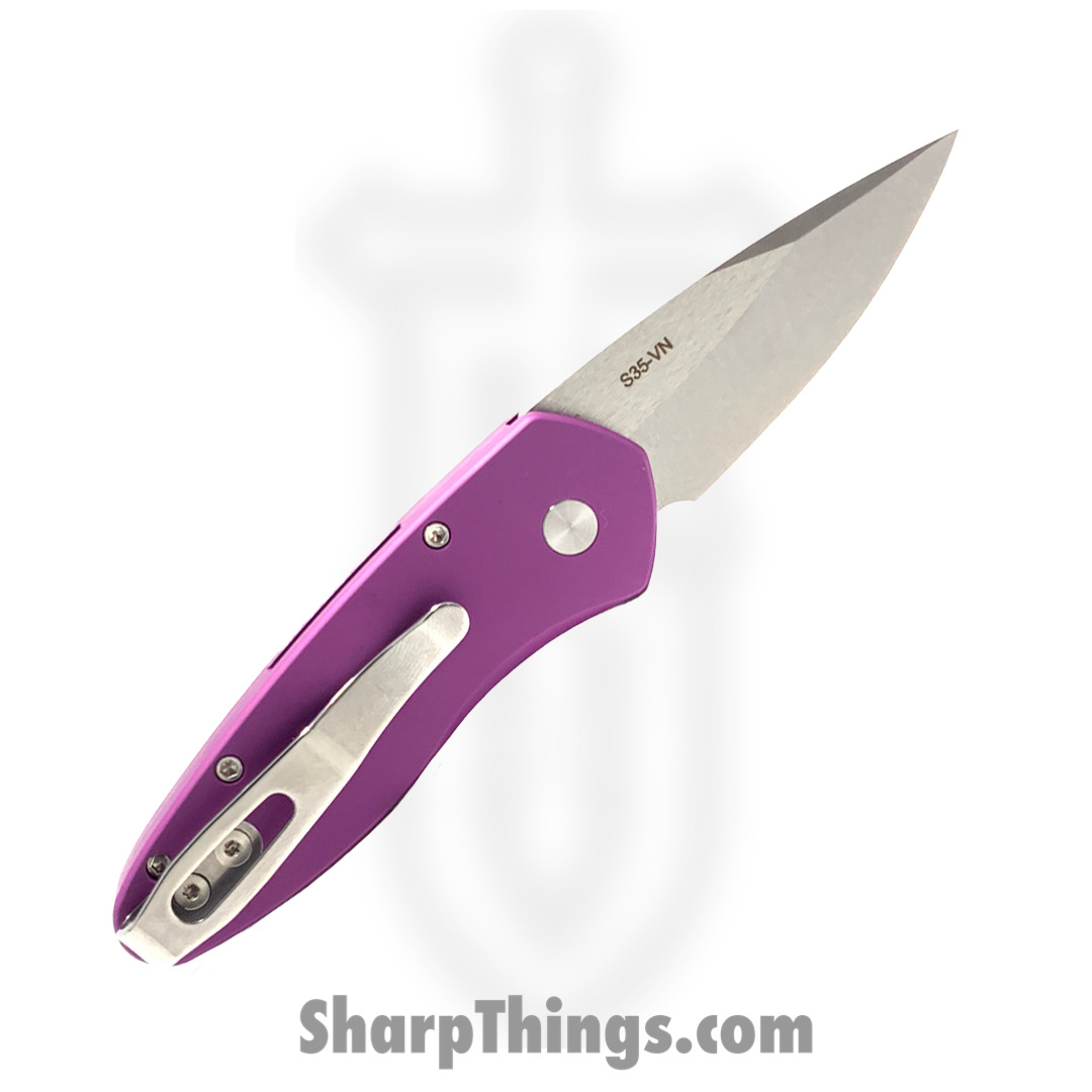 ProTech - 2905-PURPLE - Sprint - Automatic Knife - S35VN Stonewash Drop Point - Aluminum - Purple - Image 6