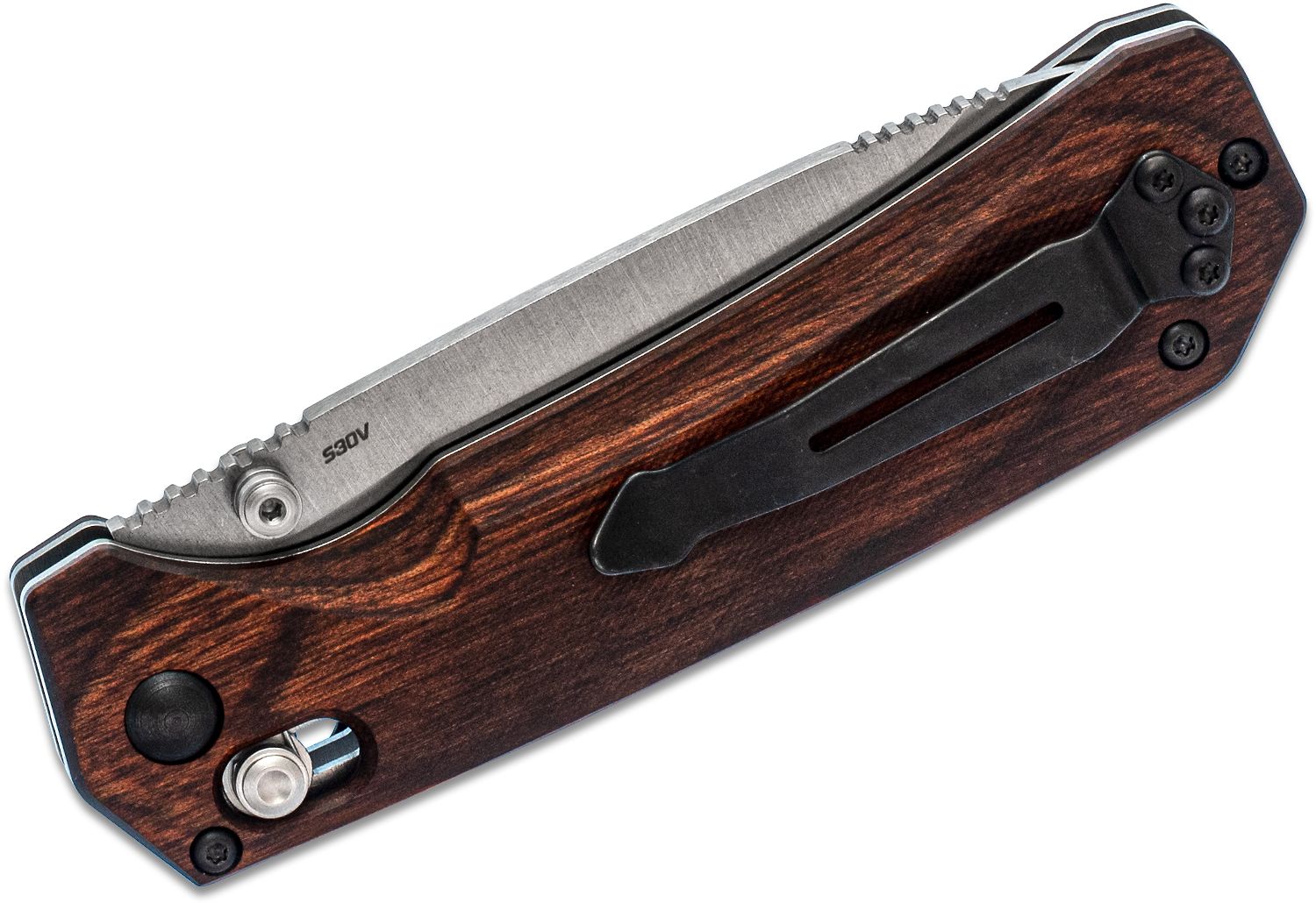 Benchmade - 150602 - Hunt Grizzly Creek with Gut Hook - Folding Knife - S30V Stonewash Drop Point - Dymondwood - Brown - Image 12