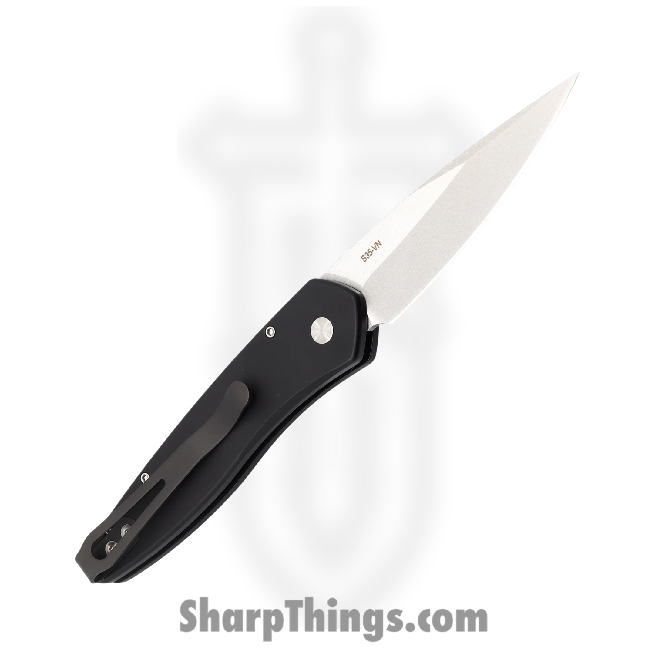 ProTech - 3405 - Newport Thin Sleek - Automatic Knife - S35VN Stonewash Spear Point - 6061-T6 Aluminum - Black - Image 11