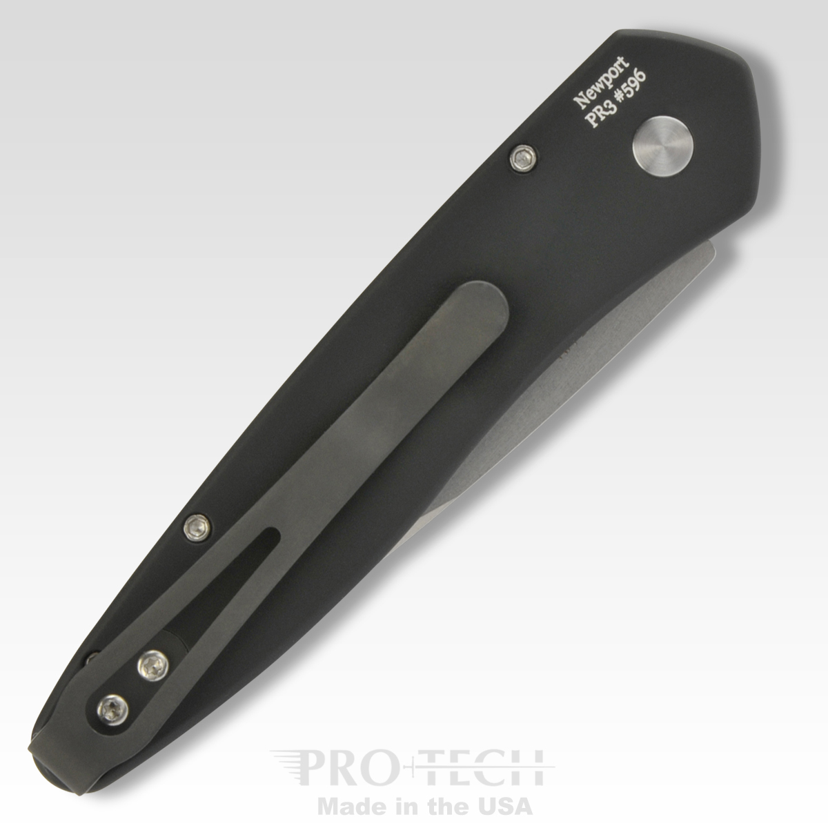 ProTech - 3405 - Newport Thin Sleek - Automatic Knife - S35VN Stonewash Spear Point - 6061-T6 Aluminum - Black - Image 18