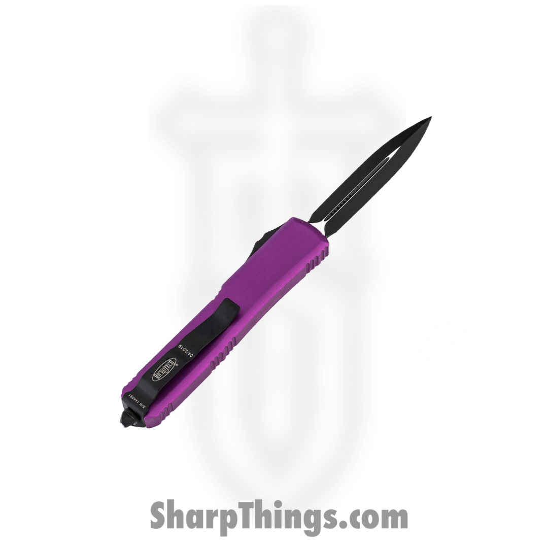 Microtech - 122-1VI - Ultratech - OTF Auto - Elmax, M390, 204P Coated Dagger - 6061-T6 Aluminum - Violet - Image 6