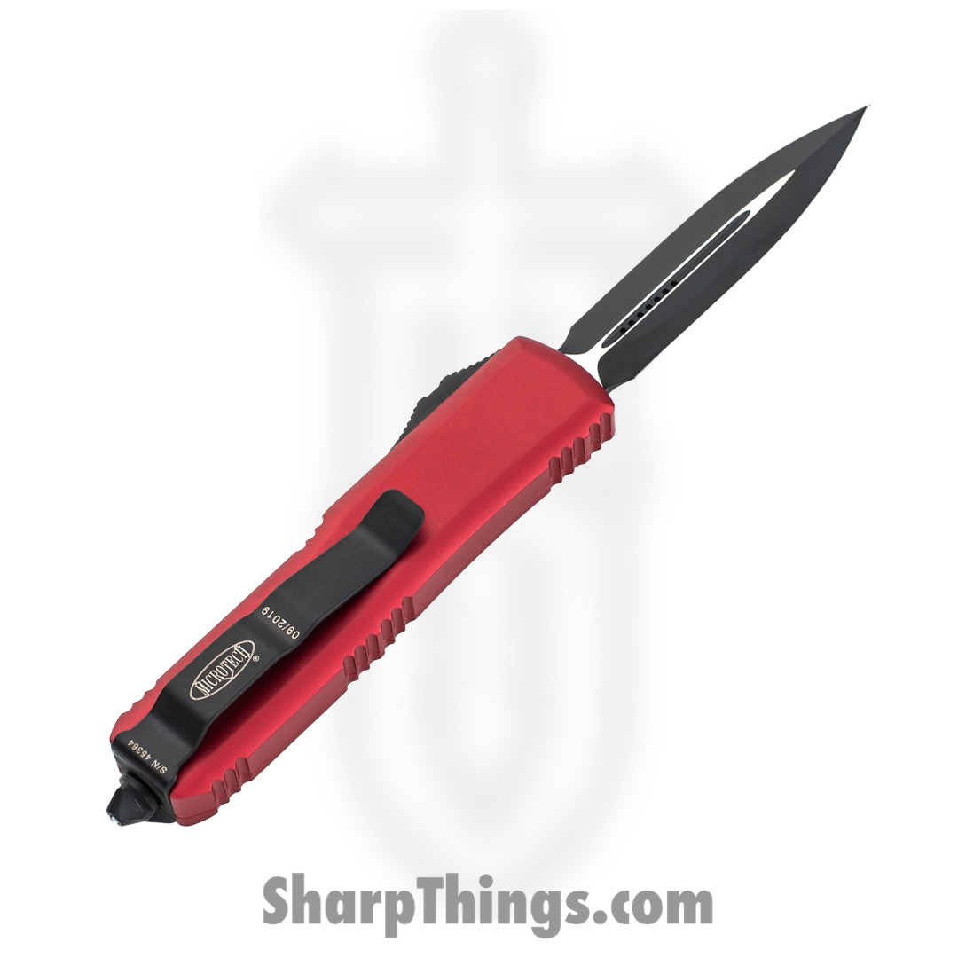 Microtech - 232-1RD - UTX-85 - OTF Auto - Elmax, M390, 204P Coated Dagger - 6061-T6 Aluminum - Red - Image 6