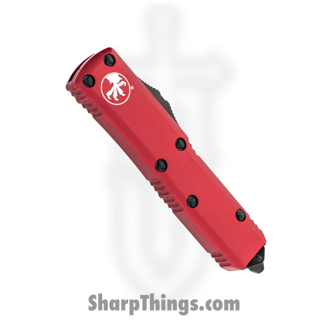 Microtech - 232-1RD - UTX-85 - OTF Auto - Elmax, M390, 204P Coated Dagger - 6061-T6 Aluminum - Red - Image 7