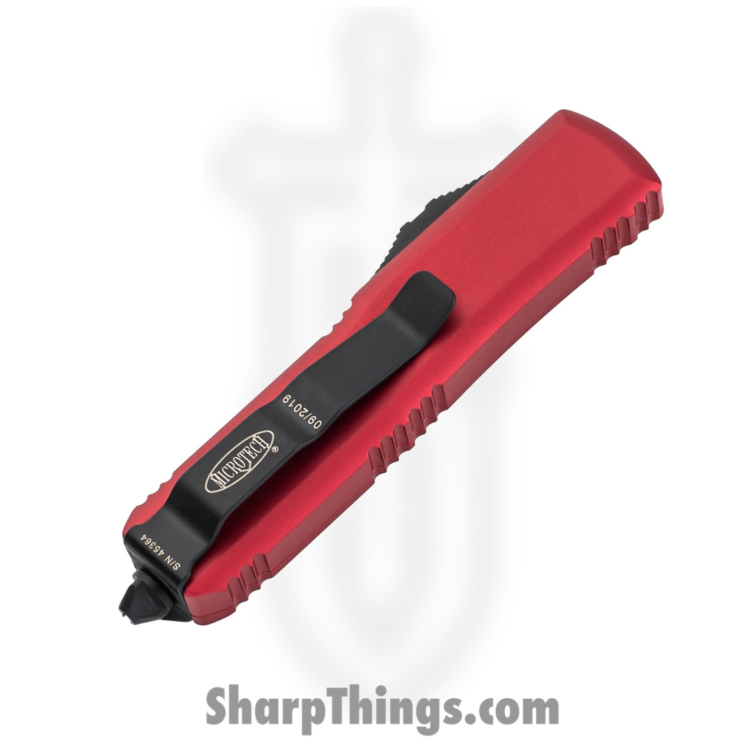 Microtech - 232-1RD - UTX-85 - OTF Auto - Elmax, M390, 204P Coated Dagger - 6061-T6 Aluminum - Red - Image 8