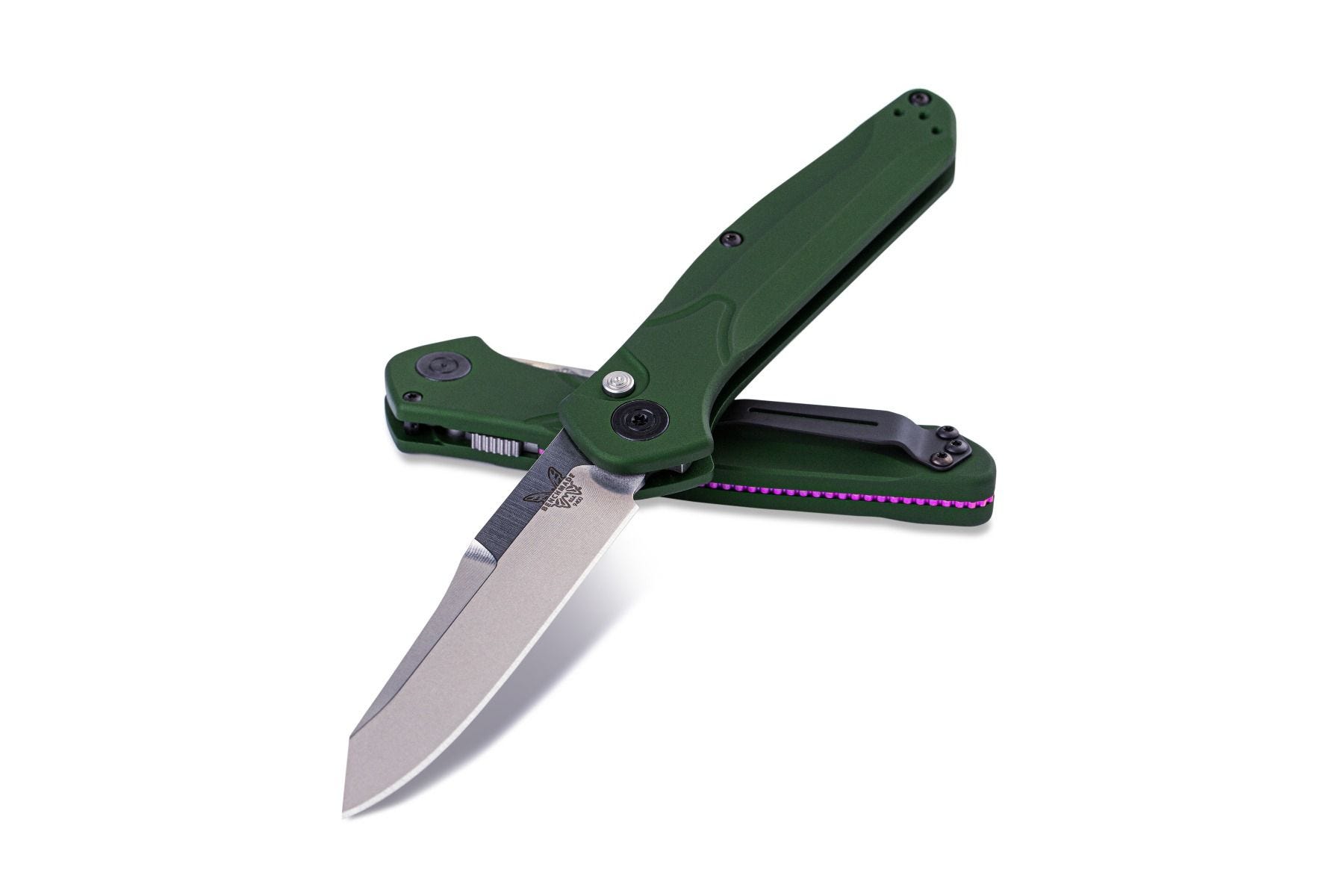 Benchmade - 9400 - Osborne - Automatic Knife - S30V Satin Modified Reverse Tanto - Aluminum - Green - Image 19