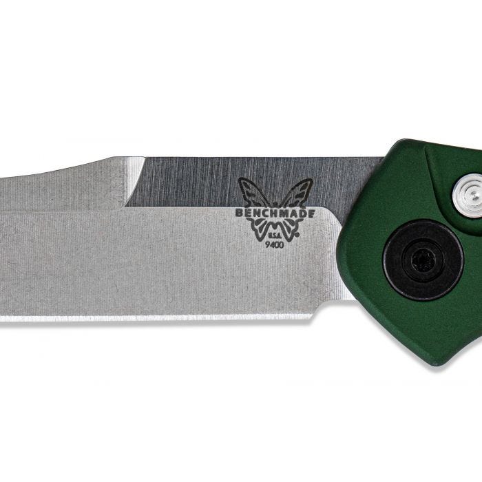 Benchmade - 9400 - Osborne - Automatic Knife - S30V Satin Modified Reverse Tanto - Aluminum - Green - Image 23