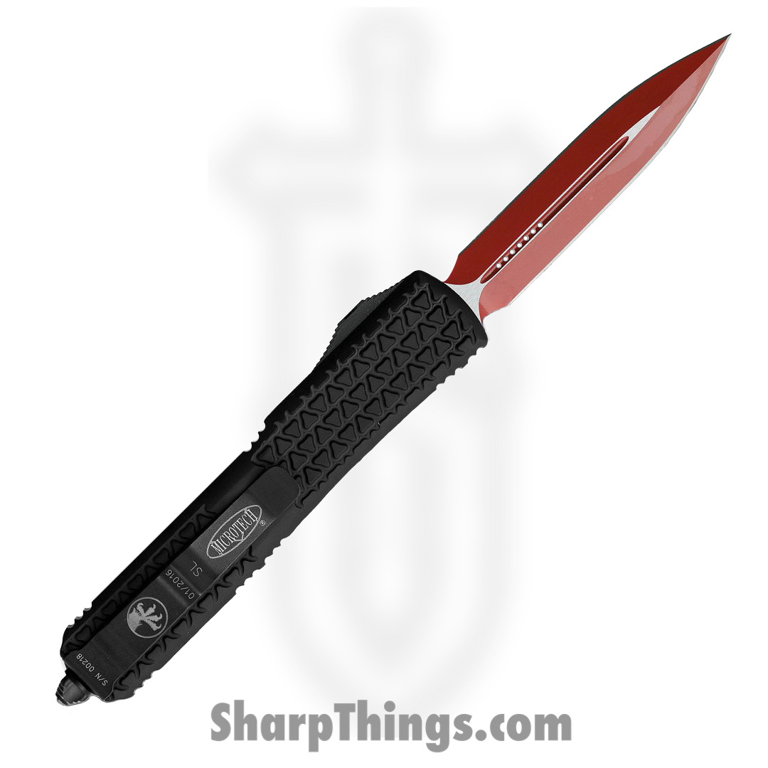 Microtech - 122-1SL - Ultratech Sith Lord - OTF Auto - Elmax, M390, 204P Coated Dagger - 6061-T6 Aluminum - Black - Image 10