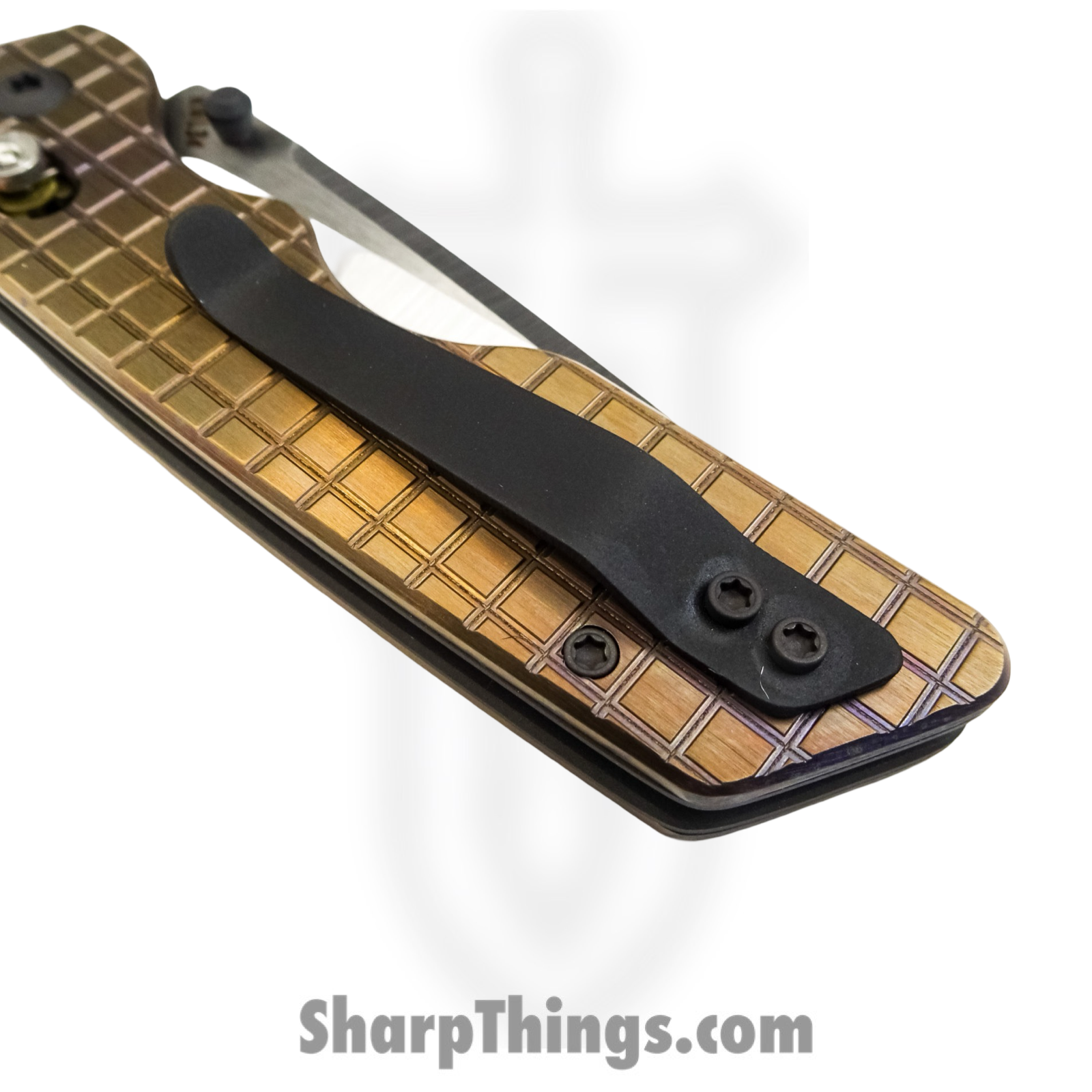 Attention 2 Detail Mercantile - A2DBLmBrzFrg - Bar Lock Medium - Folding Knife - RWL34 Steel Satin Drop Point - Frag Patterned Titanium - Bronze - Image 15