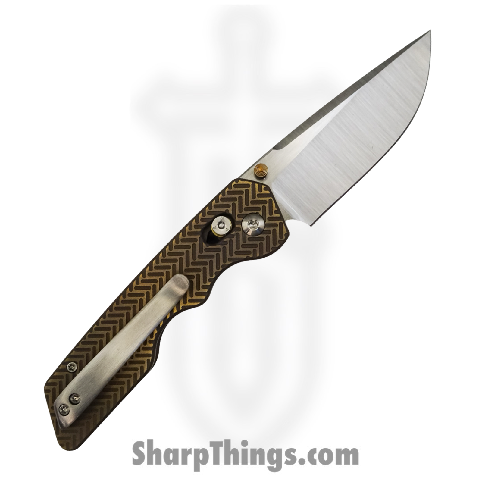 Attention 2 Detail Mercantile - A2DBLmHer - Bar Lock Medium - Folding Knife - RWL34 Steel Satin Drop Point - Herringbone Titanium - Bronze - Image 10