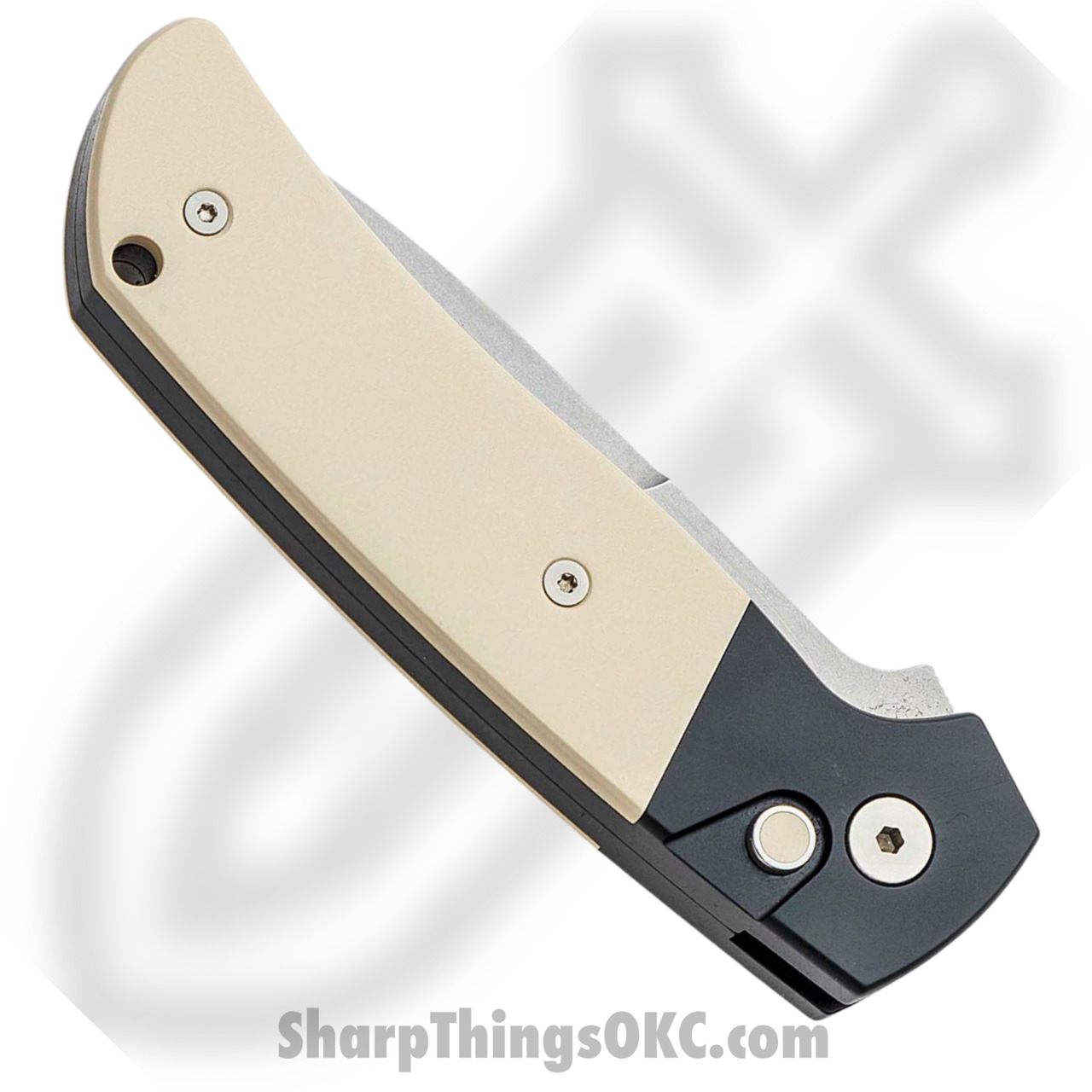 ProTech - BT2751 - Bob Terzuola ATCF Tuxedo - Automatic Knife - Magnacut Stonewash Drop Point - Aluminum/Micarta - Black/White - Image 10