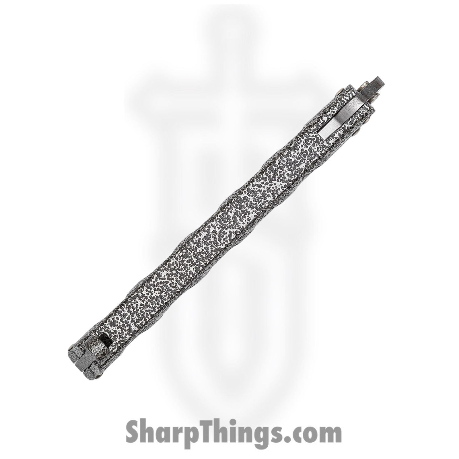 Bear & Son - BC114AD - Butterfly Silver Vein - Balisong - Damascus Damascus Tanto - Powder Coated Zinc - Silver Black - Image 10
