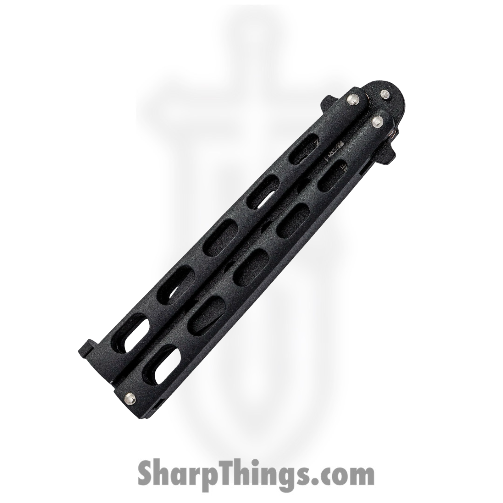 Bear & Son - BC115BTR - Butterfly Trainer - Balisong - 1095 HC Coated Drop Point - Powder Coated Zinc - Black - Image 9