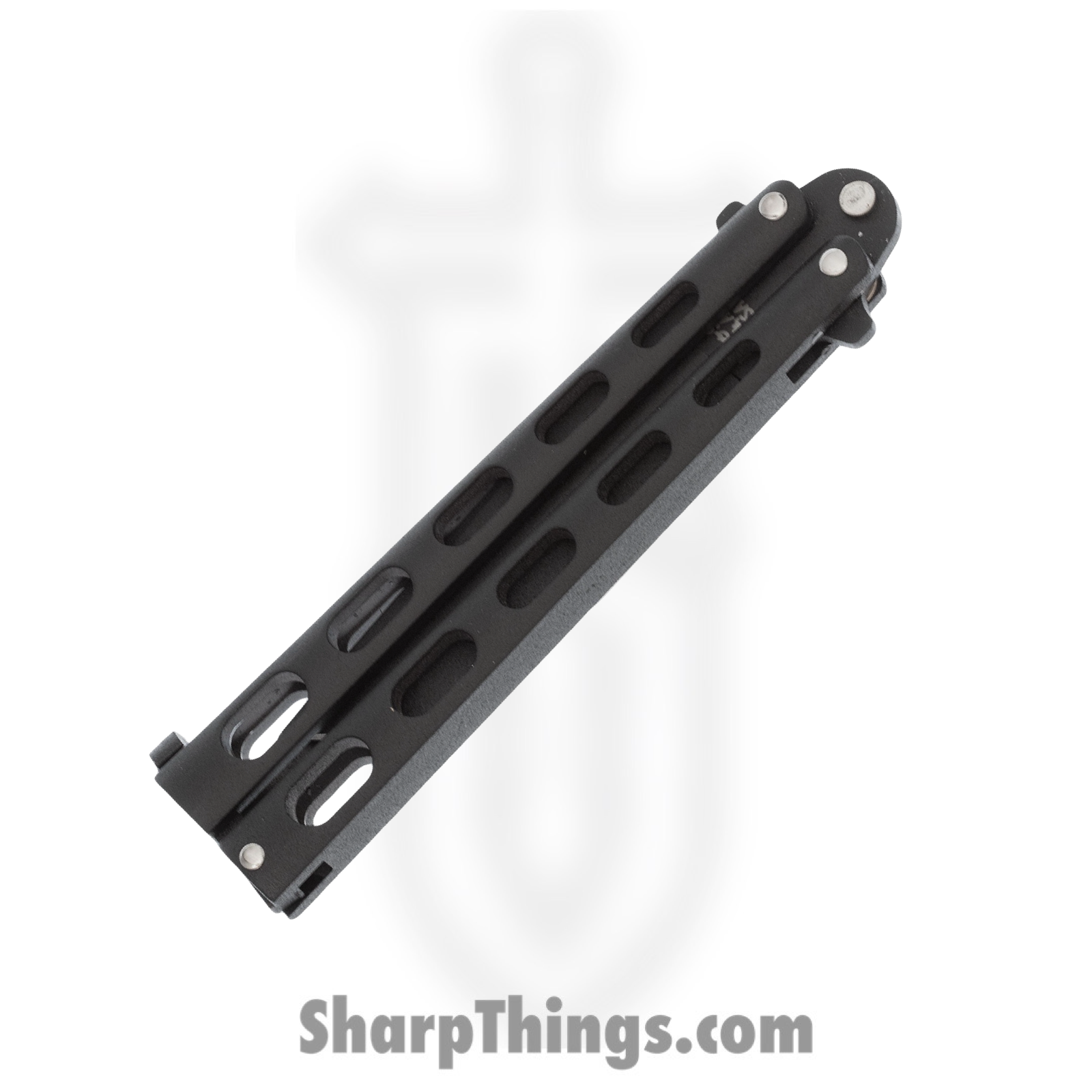 Bear & Son - BC115TANB - Butterfly - Balisong - 1095 HC Coated Tanto - Powder Coated Zinc - Black - Image 8