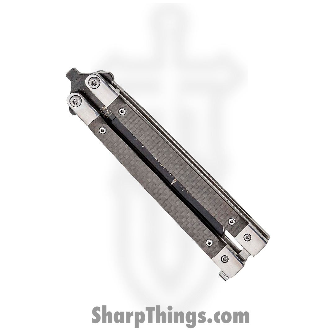 Bear & Son - BCANNCF17 - Balisong Butterfly Knife - Carbon Fiber S35VN - Black - Image 10