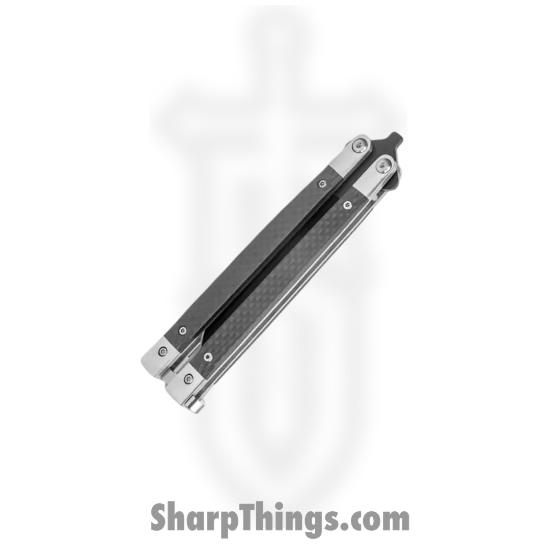 Bear & Son - BCANNCF17 - Balisong Butterfly Knife - Carbon Fiber S35VN - Black - Image 11