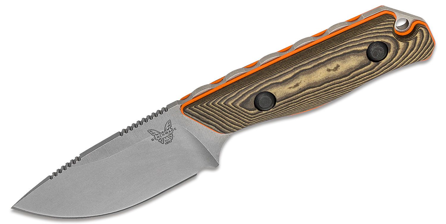 Benchmade - 15017-1 - Hidden Canyon Hunter - Fixed Blade Knife - S90V Stonewash Drop Point - Richlite G10 - Brown Orange - Image 14