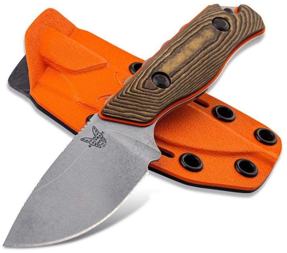 Benchmade - 15017-1 - Hidden Canyon Hunter - Fixed Blade Knife - S90V Stonewash Drop Point - Richlite G10 - Brown Orange - Image 18