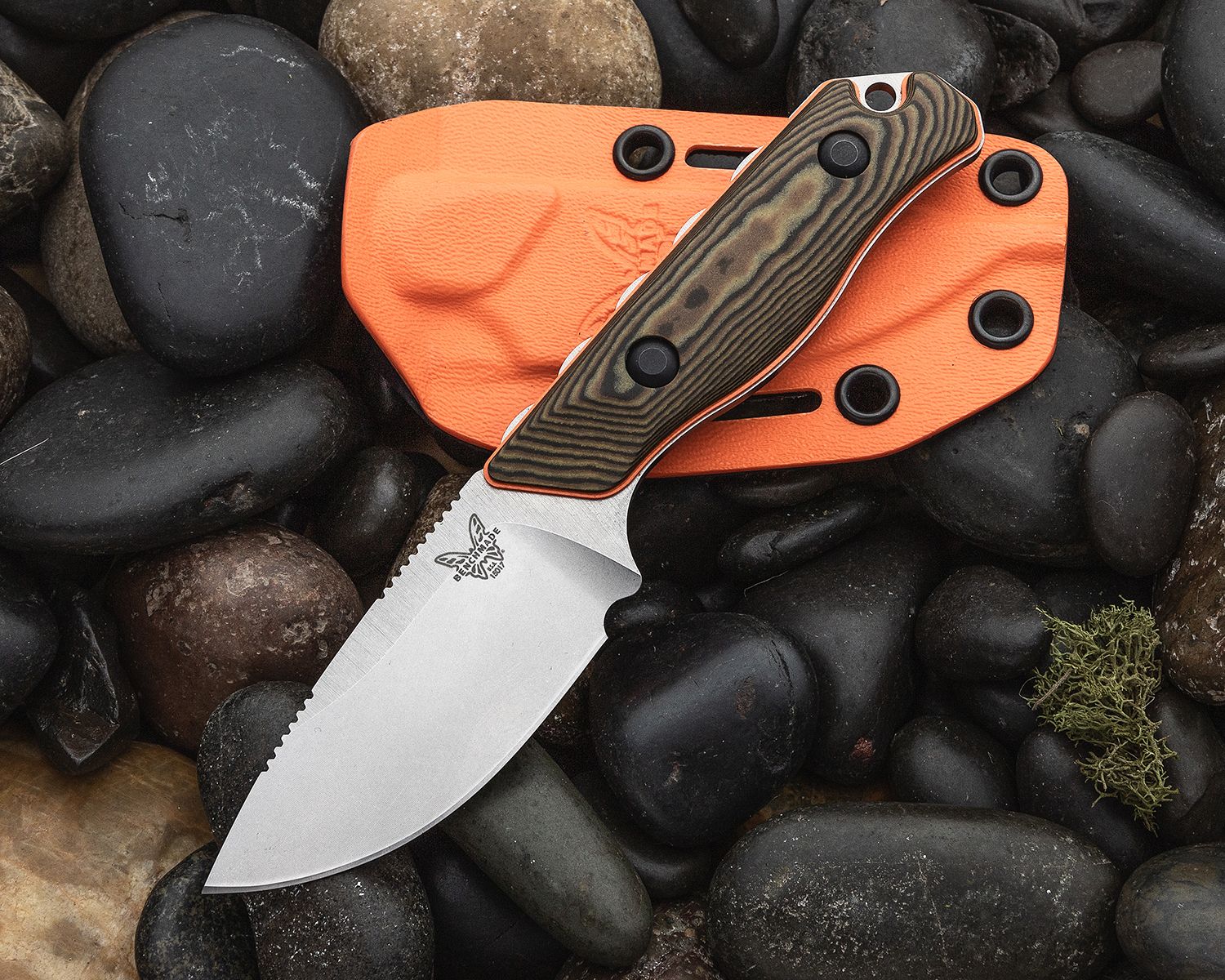 Benchmade - 15017-1 - Hidden Canyon Hunter - Fixed Blade Knife - S90V Stonewash Drop Point - Richlite G10 - Brown Orange - Image 20