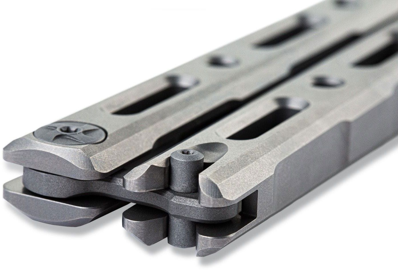 Benchmade - 85 - Billet Ti Balisong - Balisong - S30V Stonewash Drop Point - Titanium - Natural - Image 15