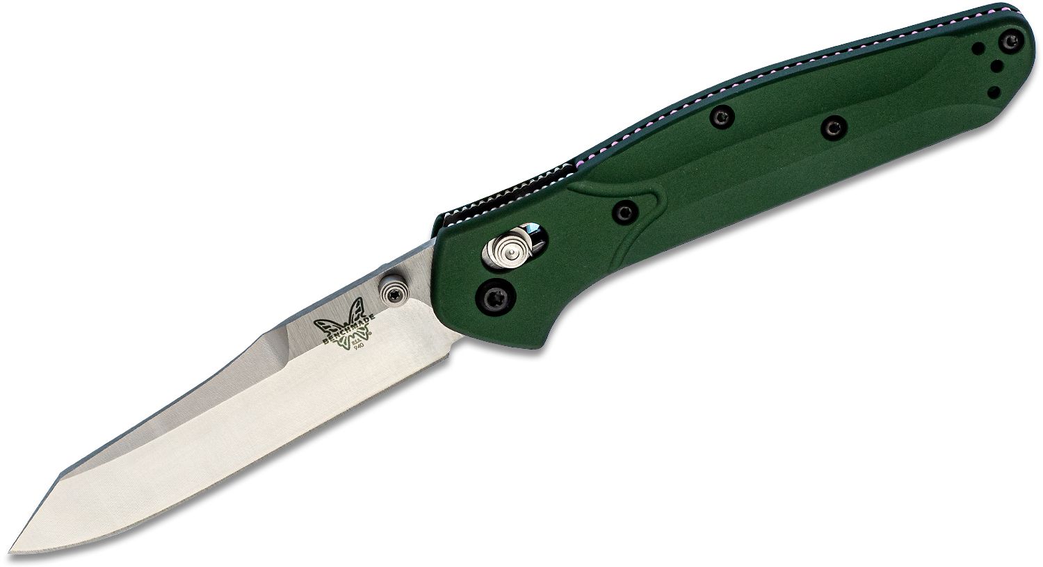 Benchmade - 940 - Osborne - Folding Knife - S30V Satin Modified Reverse Tanto - Aluminum - Green - Image 13
