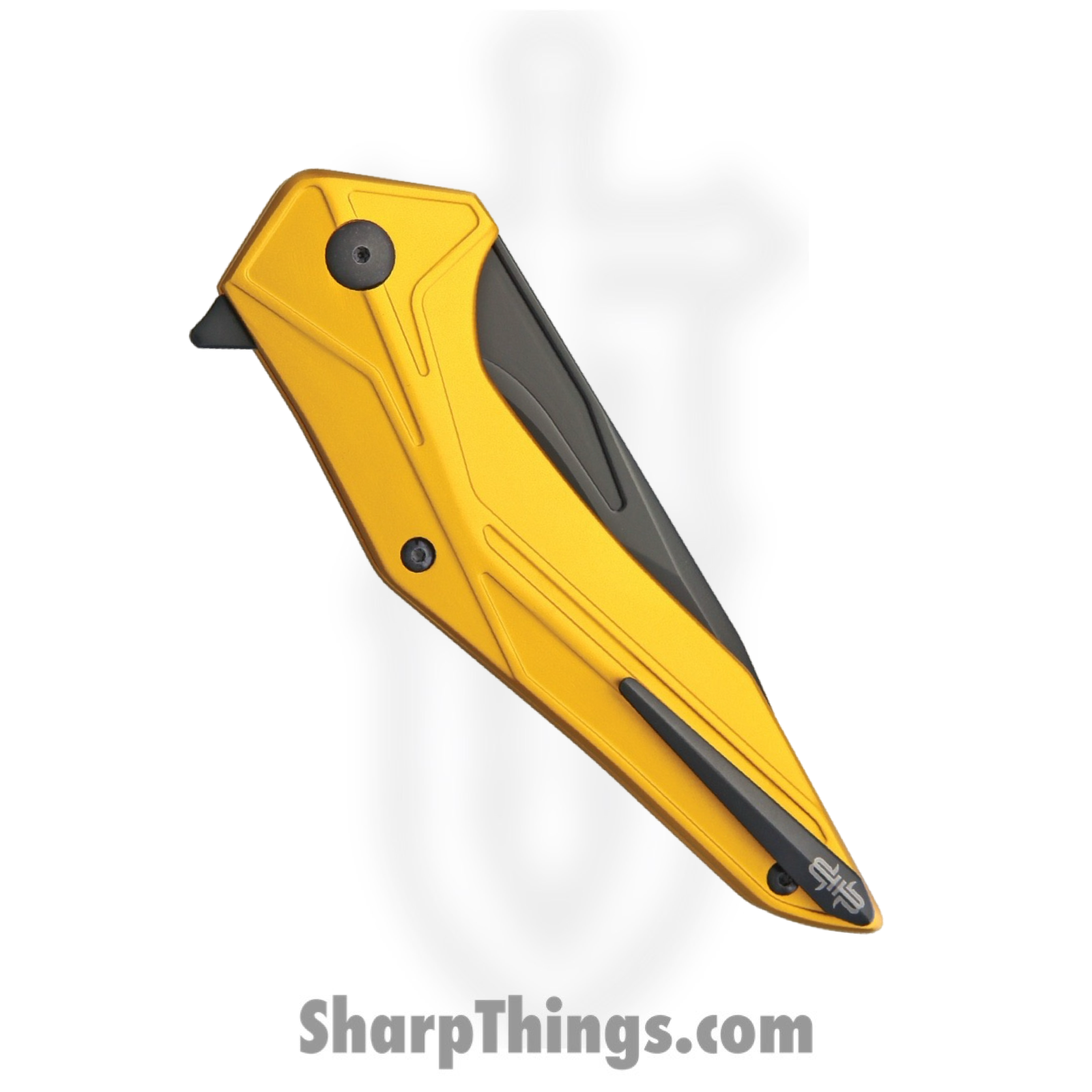 Brous Blades - BRB246 - Tyrant - Folding Knife - D2 Coated Tanto - Aluminum - Gold - Image 4