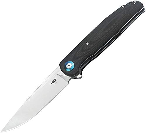 Bestech Knives - BTKG19A - Ascot - Folding Knife - D2 Satin Drop Point - G10 Carbon Fiber - Black - Image 12