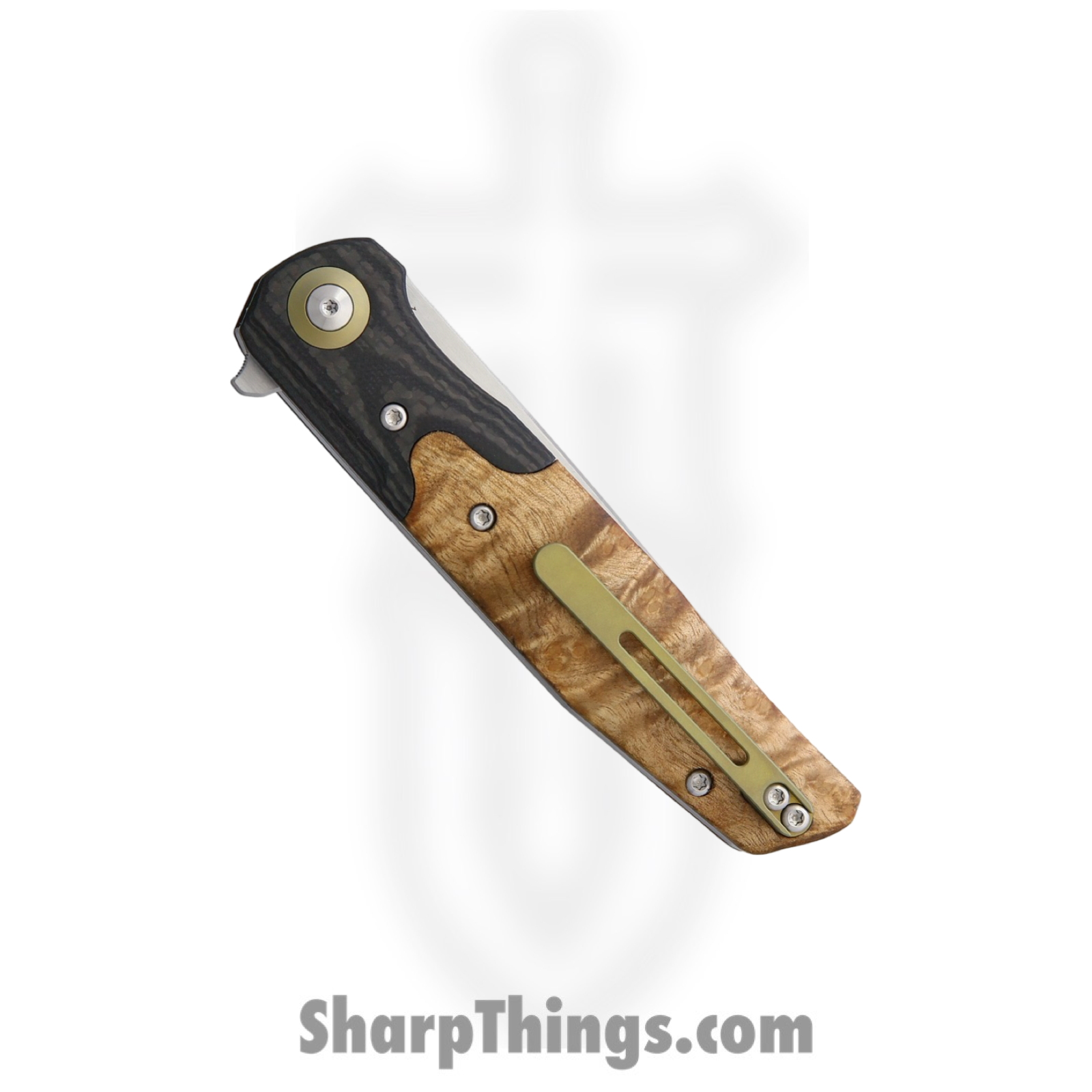 Bestech Knives - BTKG19D - Ascot - Folding Knife - D2 Satin Drop Point - Burl Wood - Brown Black - Image 4