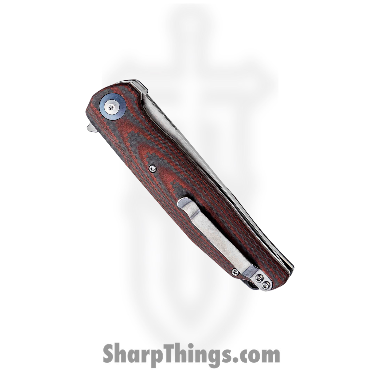 Bestech Knives - BTKG19F - Ascot - Folding Knife - D2 Satin Drop Point - G10 Carbon Fiber - Red Black - Image 7